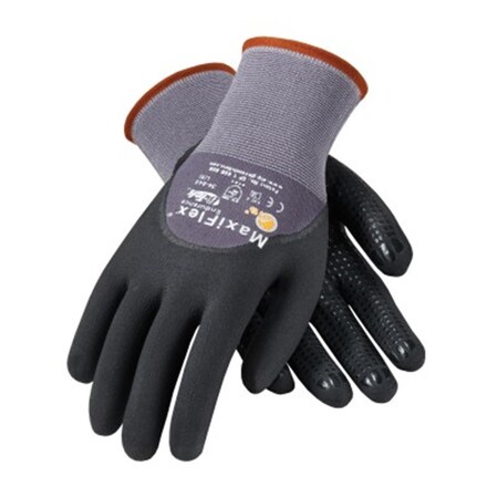 Bouton Optical 15G Gray Nylon Black 0.75 MicrofFoam Grip On Palm Glove Large 112-34-845/L